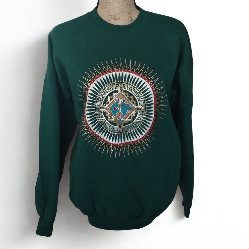 Vintage 90s Green Arizona Crew Neck Sweatshirt Hanes Women's Size M